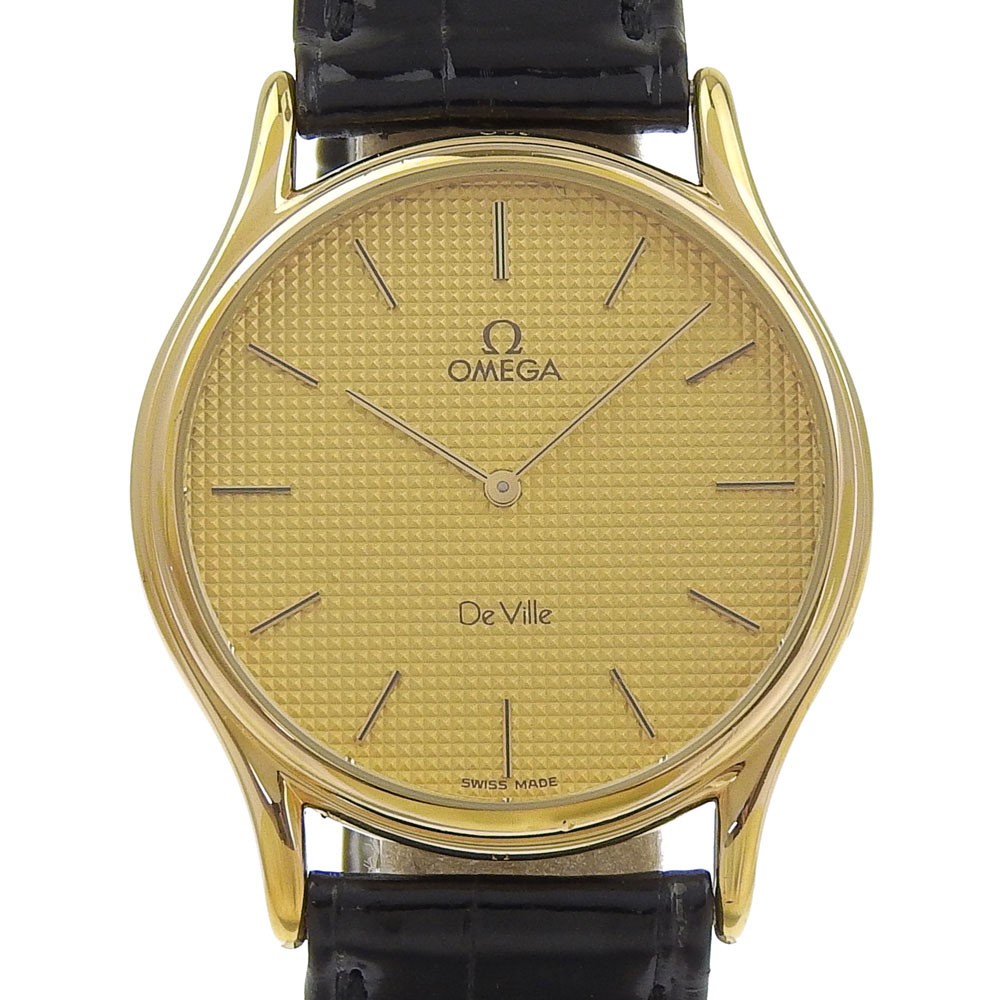 Omega De Ville Cal.1365 Gold Plated Embossed Luxury Watch