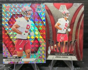 2025 Mosaic Football Emeka Egbuka Silver Mosaic Prizm#376 w/Elevate Insert RC