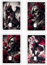 Goth Demon Girl Credit Debit ATM Card Skin Stickers Sexy Rose Succubus Love Dead
