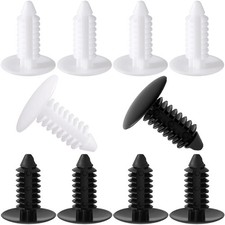 10 Pcs White Bumper Plugs, License Plate Hole Plugs, Plastic Push Pins Automotiv