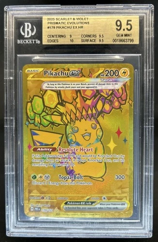 2025 Pokemon Prismatic Evolutions Pikachu ex #179/131 BGS 9.5