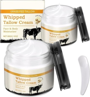 Beef Tallow Creme – Natürliche Hautpflege Mit Rindertalg, Feuchtigkeitsspendend, Für Alle Hauttypen, 2x120g