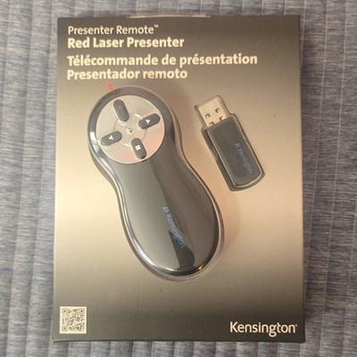 Kensington Red Laser Presenter Remote Wireless USB Receiver Black Q1438A
