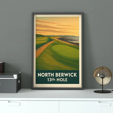 North Berwick 13th Hole Vintage Golf Poster - Scottish Golf Art Print