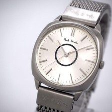 Paul Smith Watch 3 Hand Silver Cushion Mens Classic Timepiece Analog Quartz