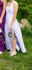 Azazie brand, lilac, light purple colored, size 4 bridesmaid/prom dress