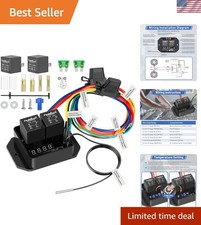 Digital Radiator Fan Switch Kit 12V/24V, Adjustable 104 F-230 F w/Dual Electr...