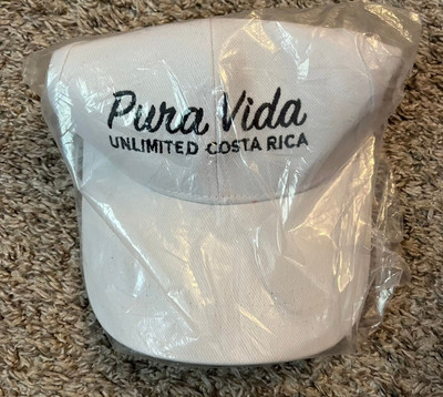 Pura Vida Costa Rico Hat White Adjustable Adult Size
