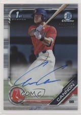 2019 Bowman Draft Chrome Pick Refractor /499 Cameron Cannon #CDA-CCA Auto 7b3