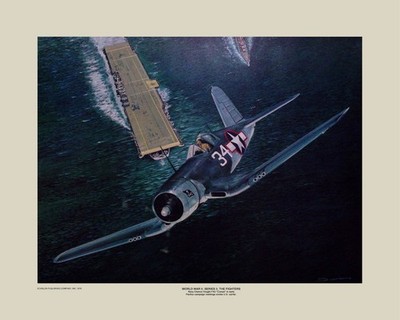 Navy Chance Vought F4U ''Corsair'' by J.B. Deneen print by Echelon Publishing 1970