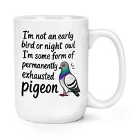 Gift Base Weiß Keramik Kaffeebecher 15Oz Groß Tasse Nachtvogel