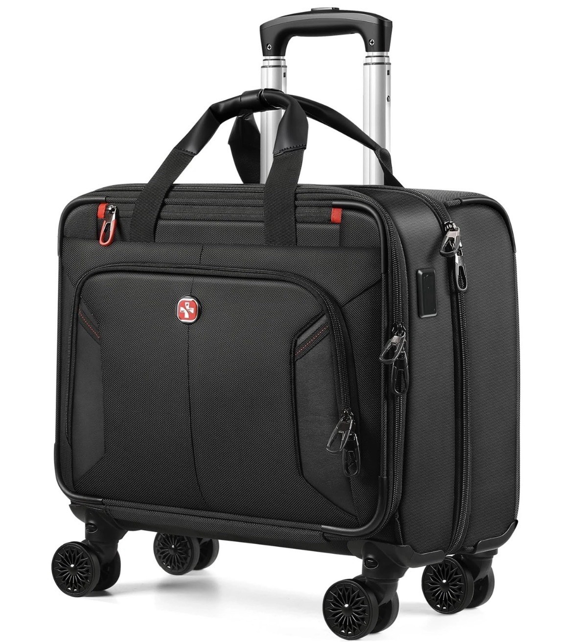 star cloud Rigid Frame Roling Laptop Bag on Wheels Rolling Briefcase with USB...