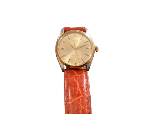 Vintage 1965 Steel Gold 34mm Rolex Oyster Perpetual 1002 Silve...