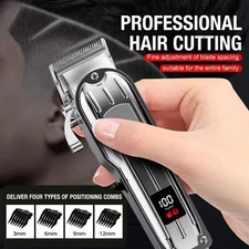 Barber Trimmer Set, Cordless Hair Clippers for Hair Cutting Kit with LED Display