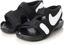 Nike Sunray Adjust 6 DX5545-002 Slides Little Kids Black White Flat Sandals