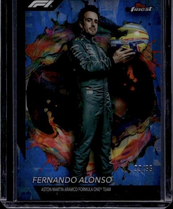 2024 Topps Finest Formula 1 #211 Fernando Alonso Blue Refractors #/99