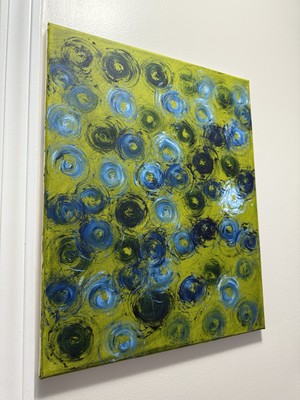 16X20 Abstract Painting / Print Using Roses As Brush 