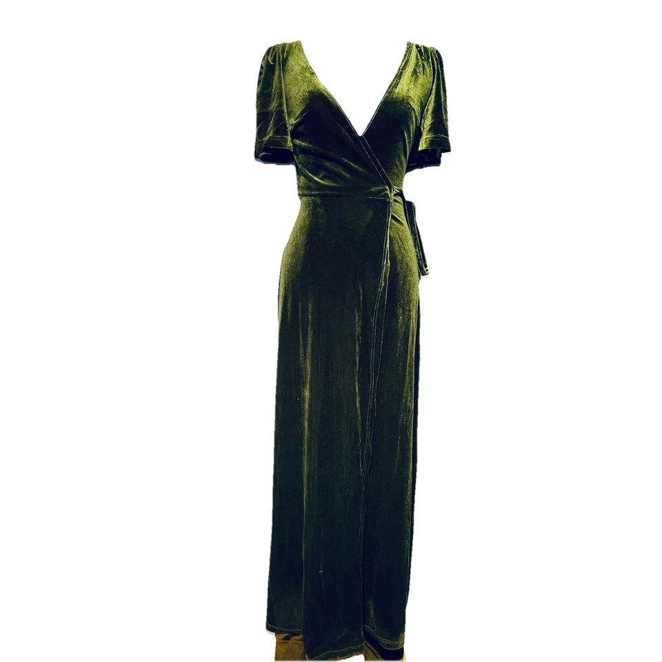 Unbranded Women’s Wrap Maxi Velvet Dress Small - Medium Holidays Fairy Grunge - Image 2 of 4