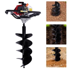 3HP 63CC 2-Stroke Gas Powered Earth Auger Post Hole Digger with 12" Drill Bit
