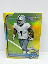 2021 Bowman University Chrome 1st Romeo Doubs Yellow Refractor #/75 Nevada