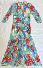 RIXO Lucy Collage Floral Silk Midi Dress