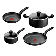 Titanium Essential 4pc Set Frying Pans 20/28 cm, Saucepan 16 cm & Stewpot 24 cm