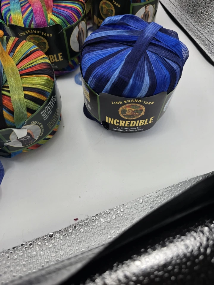 Lot of 10 Bernat “Incredible” & Ribbon-Style Specialty Yarns – Multi-Color Skein - Image 4 of 4