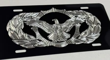 US Air Force Badge Car Tag Diamond Etched Engraved Vanity Front License Plate