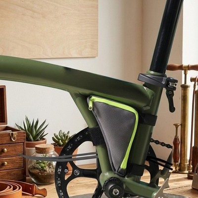 PU Nylon dreieckige Fahrradtasche passt für Brompton Rahmen 5,51x4,13x1,65 Zoll
