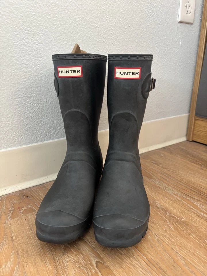 Hunter Original Short Waterproof Rain Boots Womens 9 Matte Wellies 11" Mid Calf - Image 4 of 4