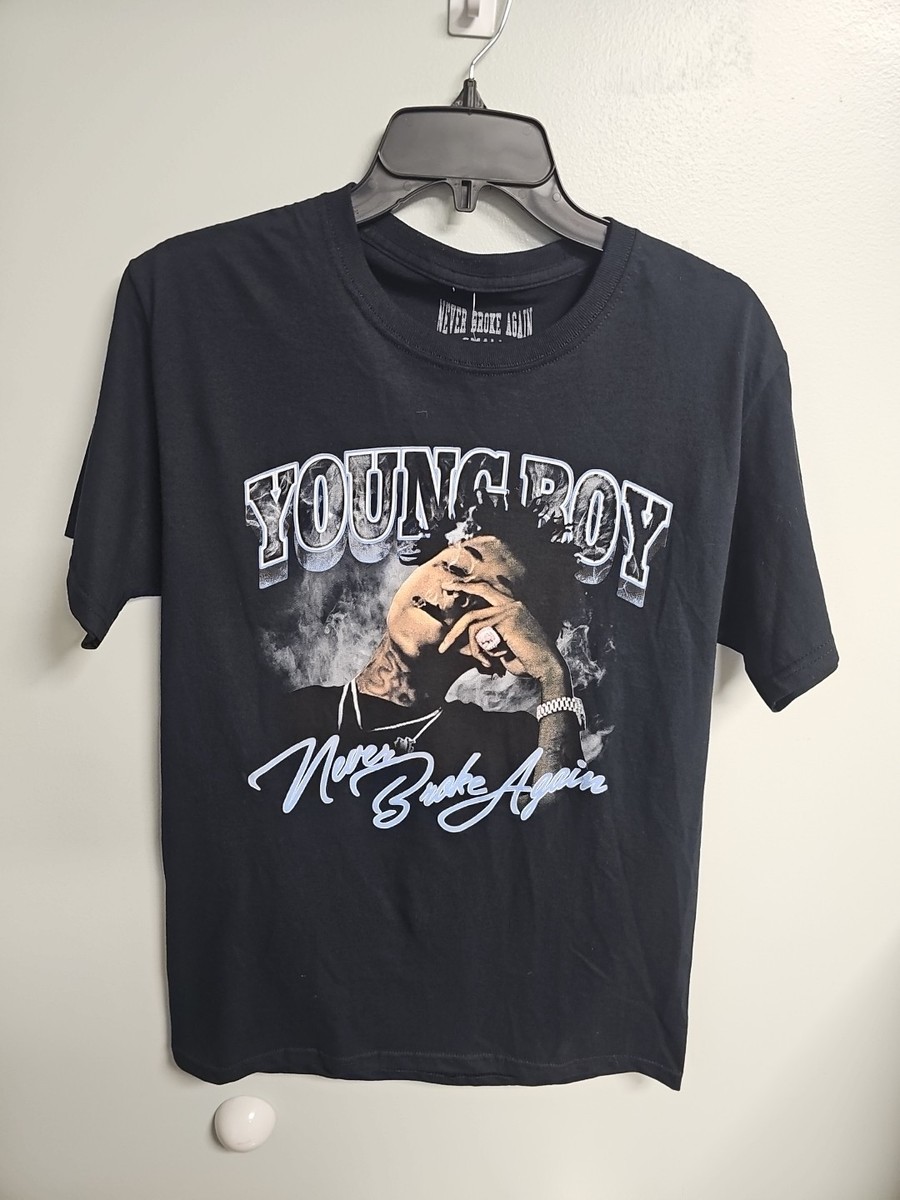 NBA Youngboy着用 Top アルバム　Tシャツ Never Broke Again NBA Young Boy Black Short Sleeve Graphic
