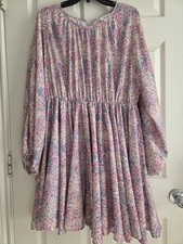 Bohme Women's Floral Flare Mini Long Sleeve Dress Size XL