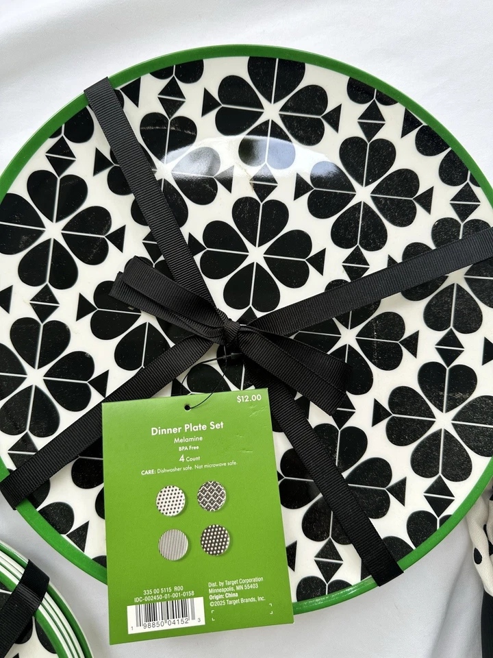 kate spade X Target 4 Dinner 4 Salad Melamine Plates 4 Napkins 1 Tablecloth - Image 2 of 4