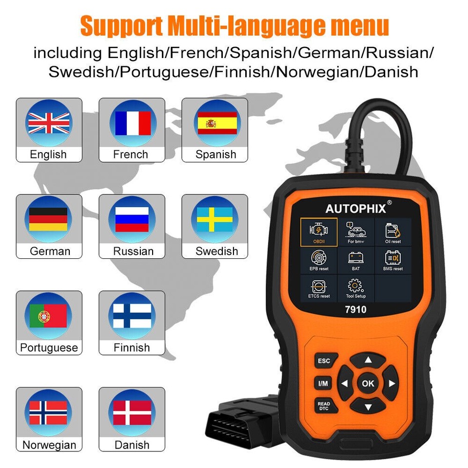 Autophix 7910 Car Code Reader All System OBD2 Scanner TPMS Oil Fit for ...