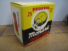 FEDERAL MONARK SHOTGUN SHELL BOX TARGET LOAD EMPTY PAPER shot 20 gauge