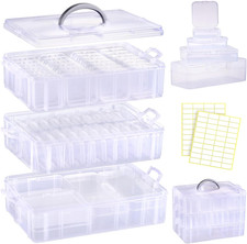 Bead Organizers and Storage, 56 Pcs Small Plastic Containers with Lids and 3-Tie