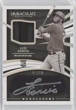 2021 Panini Immaculate Monochrome Relics Shoelaces 8/10 Luis Garcia V Auto v9t