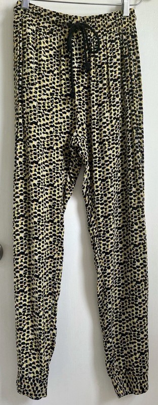 Women’s Abstract Printed Relaxed Flowy Pull On Drawstring Ankle Pants Size Small