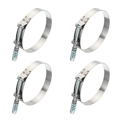 4 Pcs T-Bolt Hose Clamps 304 Stainless Steel Hose Clamp for 4'' Hose ID