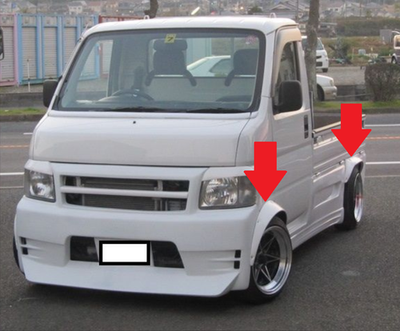 Fender Flare Over Arch For Honda 1999-2009 Acty HA6 HA7 KEI JDM