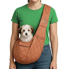 SUSU PET CO. SUSU TRASPORTINO PER CANI DI PICCOLA TAGLIA IMBRACATURA A MANI LIBERE FINO A 9 LIBBRE MARRONE CAMMELLO