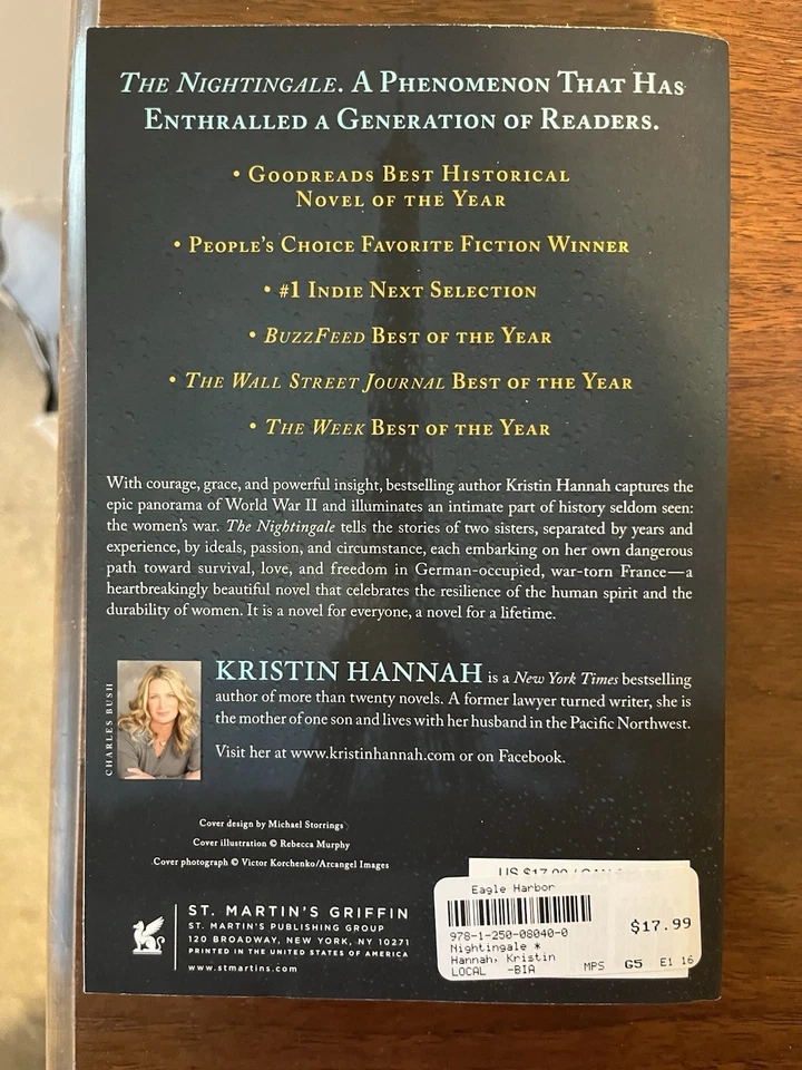 The Nightingale by Kristin Hannah (softcover) Signed By Author - Image 2 of 3