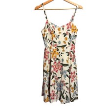 Old Navy Daisy Floral Mini Dress Smocked Fit Flare Cream S Boho Cottage Fairy