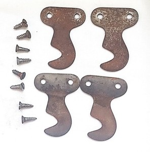 4 Antique Singer Treadle Sewing Machine Drawer Frame BRACKET HOOKS and Screws