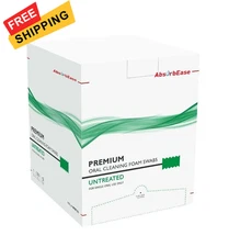 Premium Treated Oral Swabs - Disposable Soft Sponge Mouth - Green 