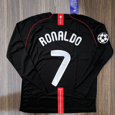 Cristiano Ronaldo #7 Manchester United 2007/2008 Black Long sleeve