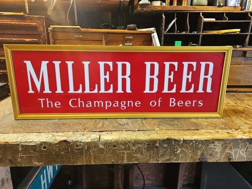 Vintage Lighted Miller Beer Sign – “The Champagne of Beers” Bar / Garage Décor