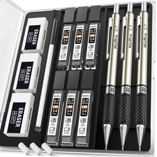 0.7 Mm Art Mechanical Pencil Set In Storage Case, 3 Pcs