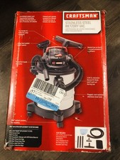 Stainless steel Wet/Dry Shop Vacuum 5-Gallons 3-HP Corded Accessories Included.