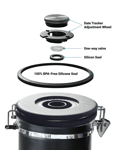 Bidone Caffè Acciaio Inox 21oz Contenitore Ermetico Cucina Conservazione Alimenti - Foto 5 di 7